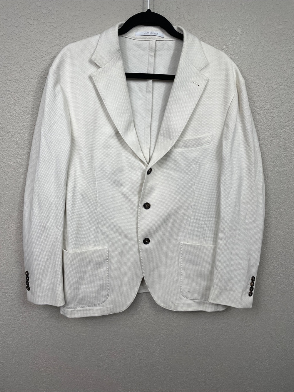 Eleventy Soft Jacket Stretch Wool Blazer Off White Ivory IT Sz 56